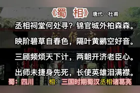 蜀相讲解赏析《蜀相》诸葛亮出师未捷身先死长使英雄泪满襟唐杜甫视频封面