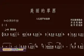 8孔葫芦丝G调《美丽的草原》演奏+伴奏【有声动态乐谱】视频封面