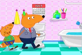 小狐狸一家:淘气的小狐狸去玩,把身上弄的全是泥巴,被拉着去洗澡视频封面