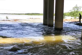 5月19日永定河水头已进入天津，看途经固安收费站的水流什么样？视频封面
