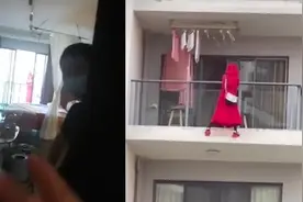 三亚一红衣女子窗外跳舞录视频，不慎从25楼跌下，生前对话曝光视频封面