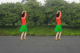 广场舞背面欣赏《爱的收获》优美三步舞，完整版视频封面