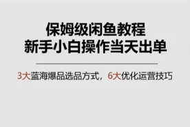 保姆级闲鱼教程，新手小白当天出单视频封面