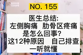 左胸痛、左肋骨区疼痛是怎么回事？医生总结这12种原因，一听就懂视频封面
