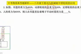 初二物理滑轮组问题解答，人在吊篮里绳子不动，人得用多大的力？视频封面