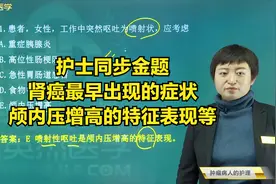 肾癌最早出现的症状，颅内压增高的特征表现等视频封面