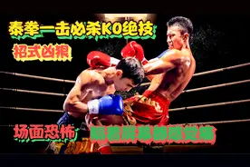泰拳一击必杀KO绝招集锦，招式凶狠场面恐怖，隔着屏幕都感觉痛视频封面