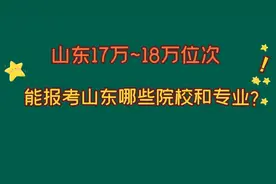 山东考生17万~18万位次，能报考山东哪些院校和专业？实操！视频封面