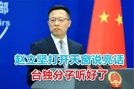 “坚持一个中国立场！”赵立坚打开天窗说亮话，台独分子听好了视频封面