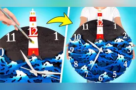 海上灯塔让你在黑夜里不迷路！手工拼装彩绘DIY海洋主题时钟！视频封面
