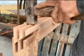 牛人大叔教你手工制作切割斜切的燕尾榫结构，卯榫技术学得真不错