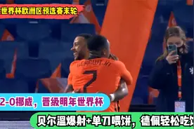 荷兰2-0挪威晋级明年世界杯，贝尔温爆射+单刀喂饼，德佩轻松吃饼