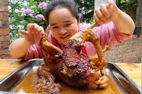 苗大姐烧“天下第一鸡”，虎皮肉嫩味太好，5斤肉肉吃光光视频封面