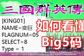 【三国群英传2】变巨啥意思？如何看懂big5码？
