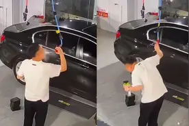 是个狠人！男子在洗车店突然用高压水枪洗牙齿，冲了一下后被吓懵