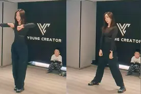 主持人李思思跳街舞健身，穿紧身上衣秀好身材，儿子在一旁看入迷视频封面