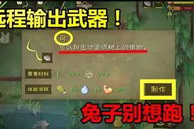 挨饿荒野：荒岛生存第九天，制作远程武器共建，抓只兔子开开荤！视频封面