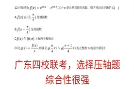 高三数学，广东四校联考之选择压轴题，很经典的一道题视频封面