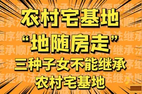 农村宅基地“地随房走”，三种子女不能继承农村宅基地，你知道吗视频封面