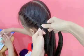 鱼骨加2编发教程，大人小孩都能编，太好看了，鱼骨辫编发