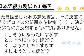 日语N1练习题：只是想指出问题，并不是反对决议本身视频封面
