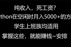 总结利用python赚钱方法,在空闲时月入5000+！视频封面