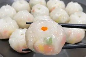 1碗淀粉1碗开水，教你在家做水晶包，薄皮大馅儿，一口一个真过瘾