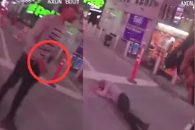 美国28岁黑人拿枪走向警察：警察吓得大叫拔枪，黑人秒怂扔枪趴下视频封面