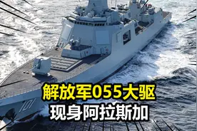 轮到中方自由航行，解放军055大驱现身美国附近，美军舰随行监视视频封面