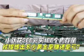小伙花360元买100个内存条，能提炼出多少黄金？是赚还是亏？