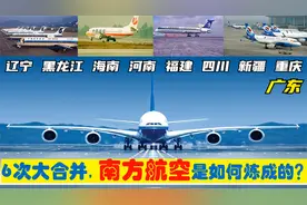 中央为广东南方航空，合并辽宁河南福建川渝等6大航空公司入南航