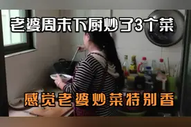 晚餐老婆烧了3个菜，饭菜都吃光了，觉得老婆的厨艺大有进步视频封面