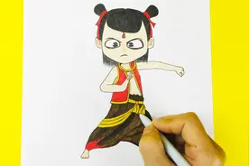 手绘《哪吒之魔童降世》简笔画 一起来画吧视频封面