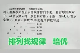 数学7上：实数2019的有序实数对是多少？排列找规律，培优拓展题视频封面