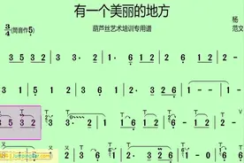 葫芦丝名曲《有一个美丽的地方》降B演奏+伴奏【有声动态乐谱】视频封面