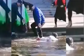 大妈河边跳舞太投入转晕掉河里！视频封面