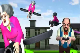 疯狂邻居：邻居大妈居然做着暴躁先生的玩具小飞机冲向了宇宙