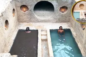 在秘密地下房屋前建造黑泥池和游泳池，看看黑泥池到底有什么功效