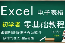 Excel电子表格零基础初学者教程 第1讲（下） 软件基本概况和功能视频封面