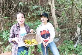 表妹来家里做客，小婷带她去山上摘牛卵坨，好吃到停不下来视频封面