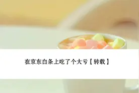 在京东白条上吃了个大亏【转载】