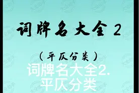 词牌名大全2（平仄分类）视频封面