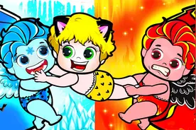 剪纸动画：冰女孩VS火女孩，在一起什么都要争抢，最后成为好朋友视频封面