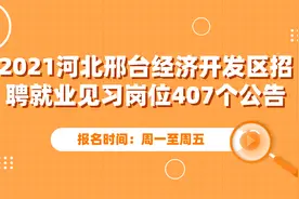 2021河北邢台经济开发区招聘就业见习岗位407个公告视频封面