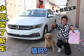 小亮花十几万终于把车开回来了，金毛大喊真漂亮，你们觉得值吗？视频封面