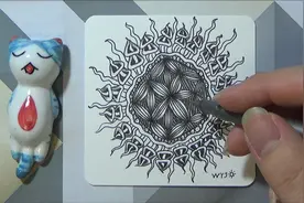 掌握一些画小图案的技巧，就能组合出很多不同画面，这就禅绕画视频封面