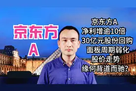 京东方A 净利增逾10倍 30亿回购 面板周期弱化 股价缘何背道而驰视频封面