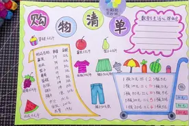 数学与生活手抄报，购物清单手抄报，数学小报视频封面