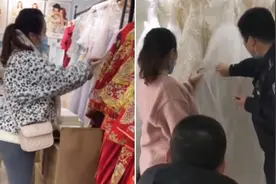重庆一孕妇怒剪32件婚纱，警方带其指认现场 店家：对方只愿赔3万视频封面
