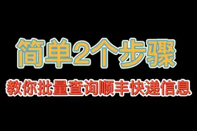 只需要两步就能够快速完成上千单顺丰单号快速查询视频封面